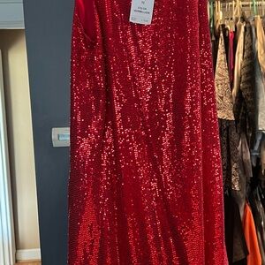 MSK Red Sequin Dress